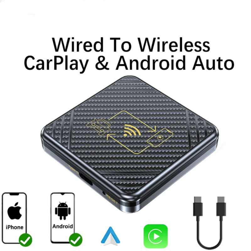 2024 Mini CarAI Box 2 w1 bezprzewodowy CarPlay klucz bezprzewodowy Android Auto Box do radia samochodowego z przewodową wtyczką CarPlay i odtwarzaniem Ai Box