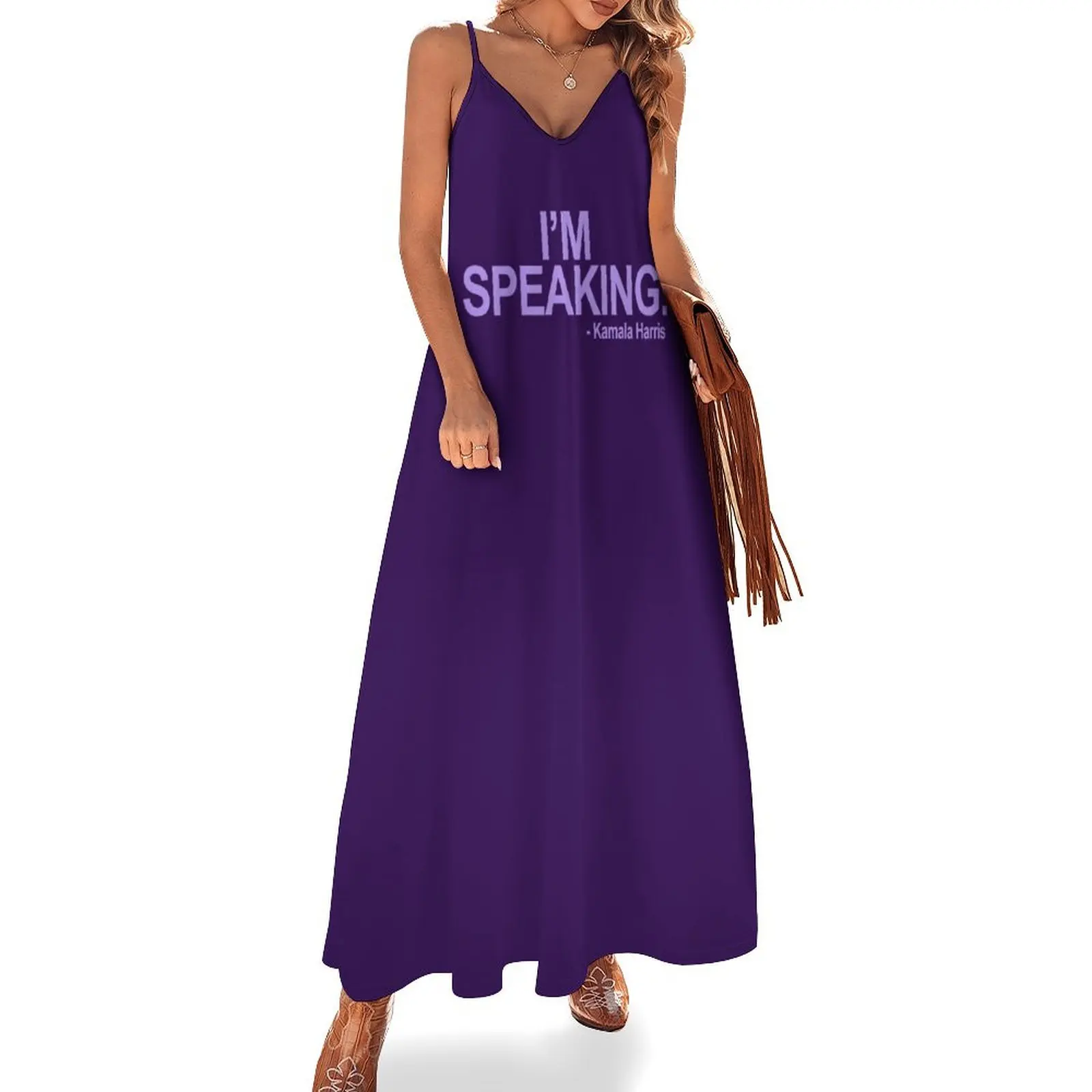 

Kamala Harris - I'm Speaking (lavender text) Sleeveless Dress luxury evening dresses 2025 Dress women Dress