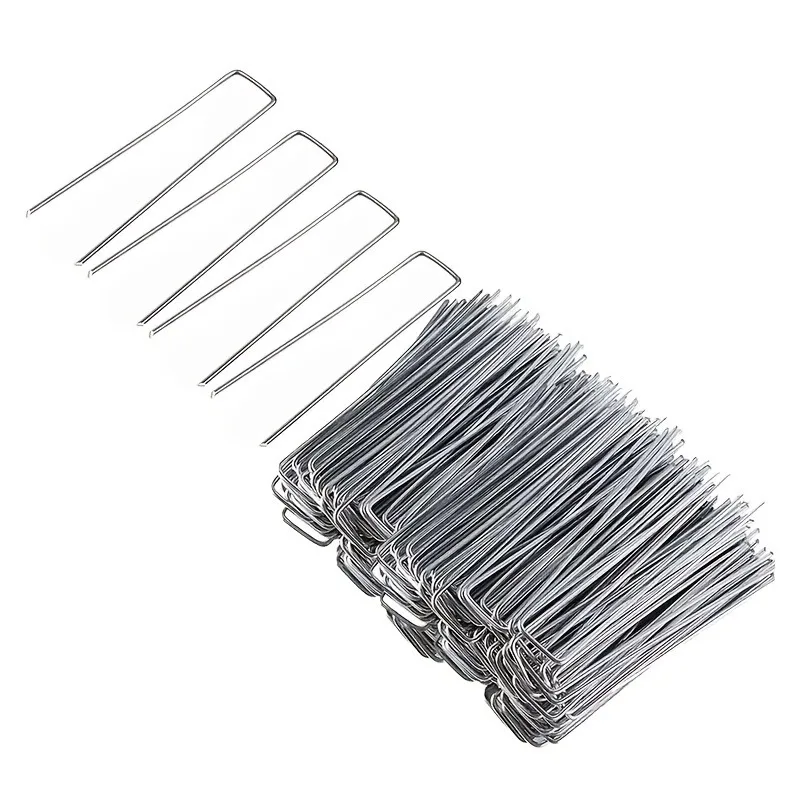 

50pcs Landscape Staples, U-Shaped Garden Pins Garden Stakes Staples, Heavy Duty Yard Lawn Tent Stakes Securing Pegs For Weed Ba