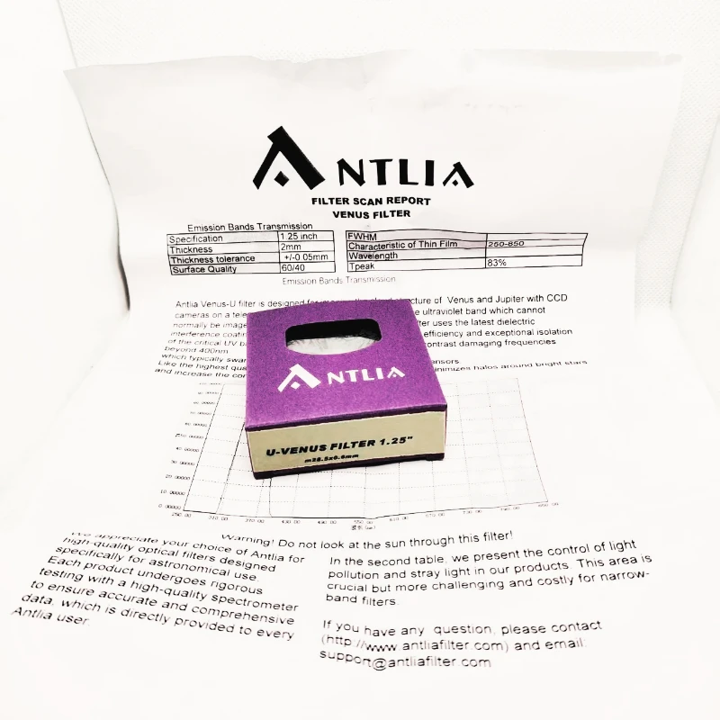 Antlia U-Venusfilter 1.25" Telescope Eyepiece Filter for Astronomical Observing