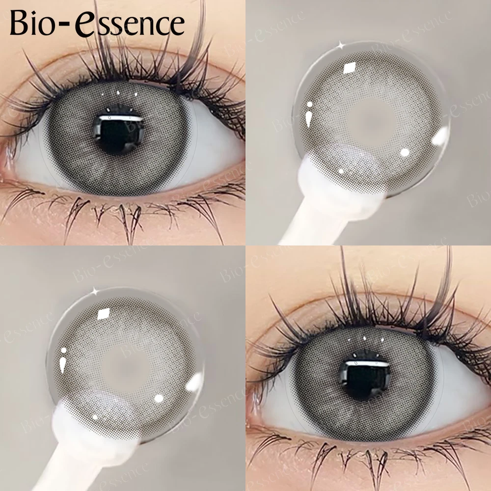 Bio-essence 1 Pair Big Eye Korean Lenses Colored Contact Lenses with Degree Myopia Lenses Green Lenses Black Lenses Prescription