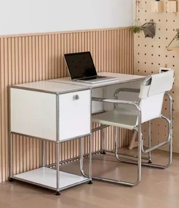 

Medieval USM module cabinet combination stainless steel computer office desk Instagram style minimalist modern luxury studio des