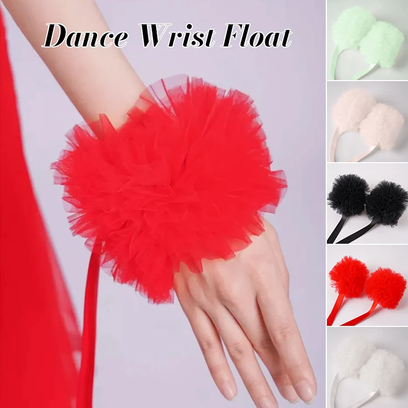 

Modern Dance Wristband Hand Flower Sleeve Flowing Ribbon Ballroom Latin Dance Performance Accessories Mesh Wrist Cuffs