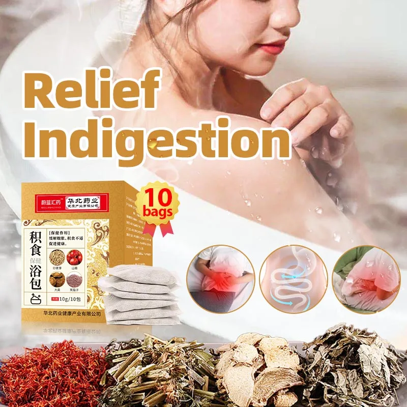 

Indigestion Relief Bath Bag Diarrhea Bloating Stomach Flatulence Dyspepsia Medicine Promote Digestion Aid Body Detox Care