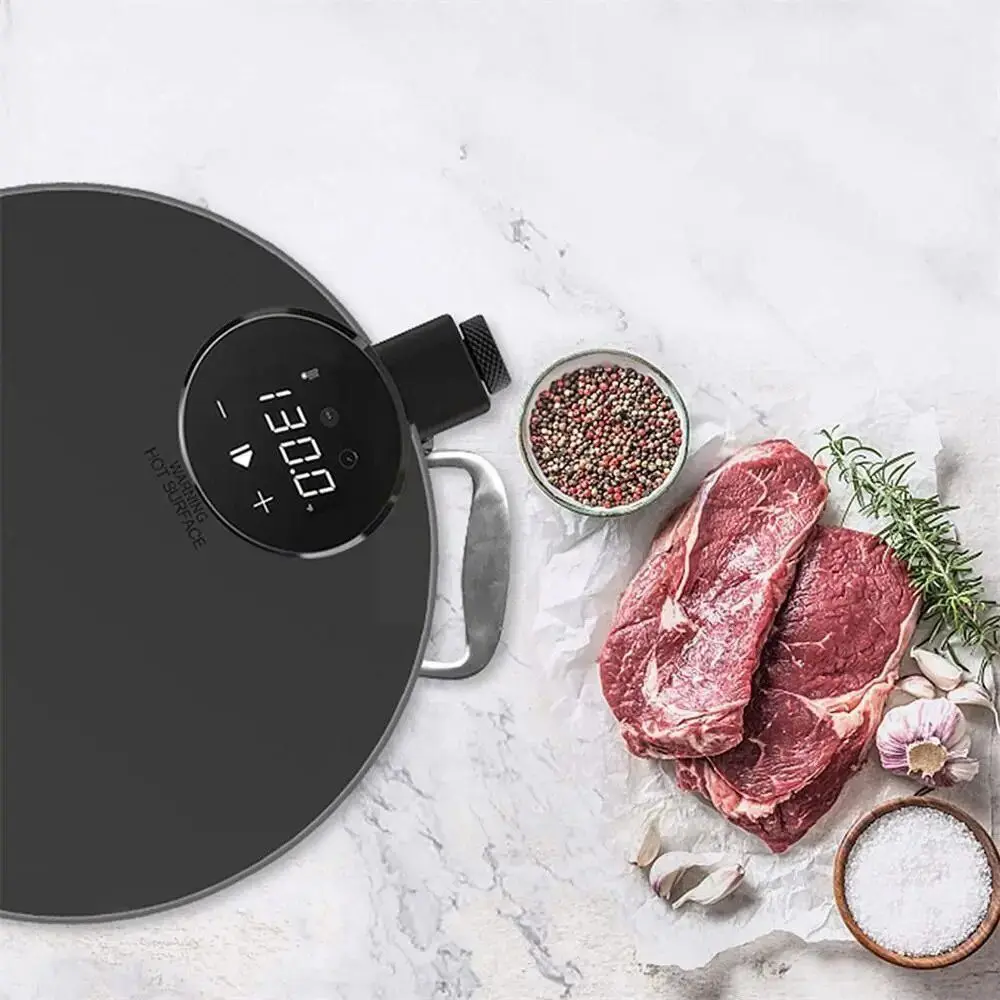 

Round Silicone Sous Vide Lid Retain Moisture and Flavor Sealed Vacuum Seal Silicone Suction Lid Black/grey Kitchen Bowl Cover