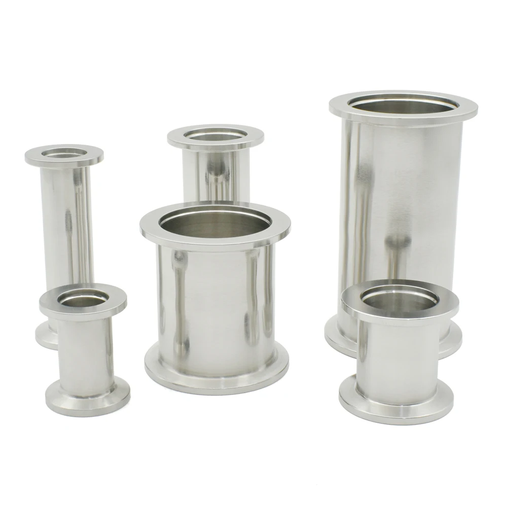 KF16 KF25 KF40 KF50 304 Stainless Steel Vacuum Short Pipe Flange Quick Fit Fixture Joint KF Vacuum Pipe Fittings 40-200mm