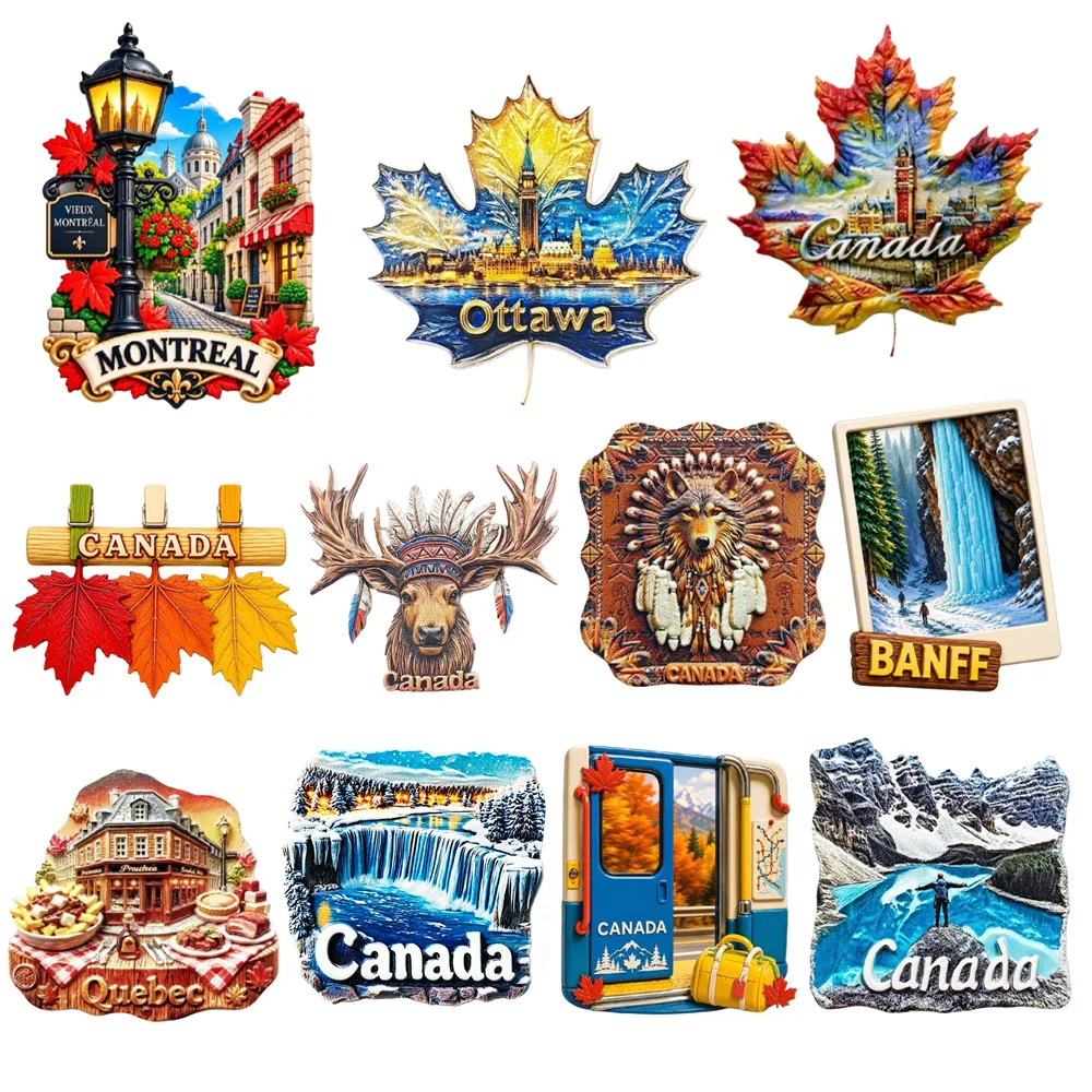 North America Canada  3D Fridge Magnets Tourism Souvenir Refrigerator Magnets Sticker