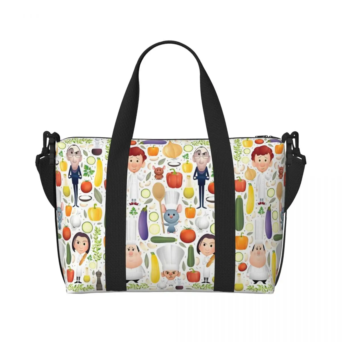 

Custom Ratatouille Tote Bag for Women Big Capacity Anime Beach Gym Travel Bags
