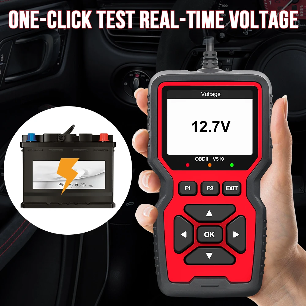 V519 Car Scanner OBD2 Engine Analyzer Tool for Fault Diagnosis and Code Detection Used to Check Engine Lights