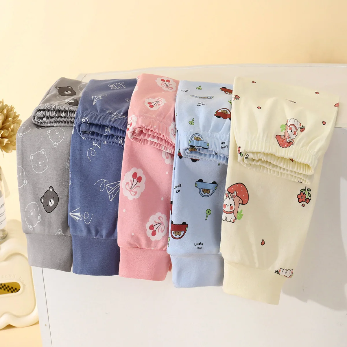 Neue Kinder Herbst Winter Baumwolle Warme Schlafanzughose Weiche Lange Hose Mädchen Jungen Kinder Freizeithose Studenten Niedliche Bedruckte Leggings