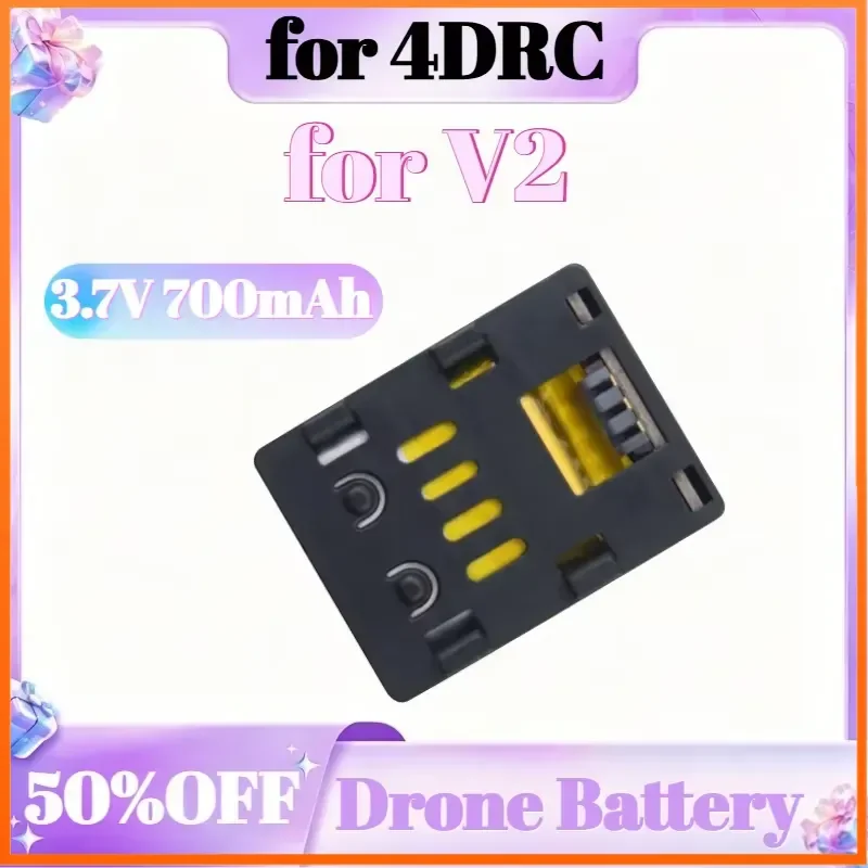 3.7V 700mAh Rechargeable Battery for 4DRC V2 Mini Four Helicopter Accessories Parts Lipo Drone Battery Replacement