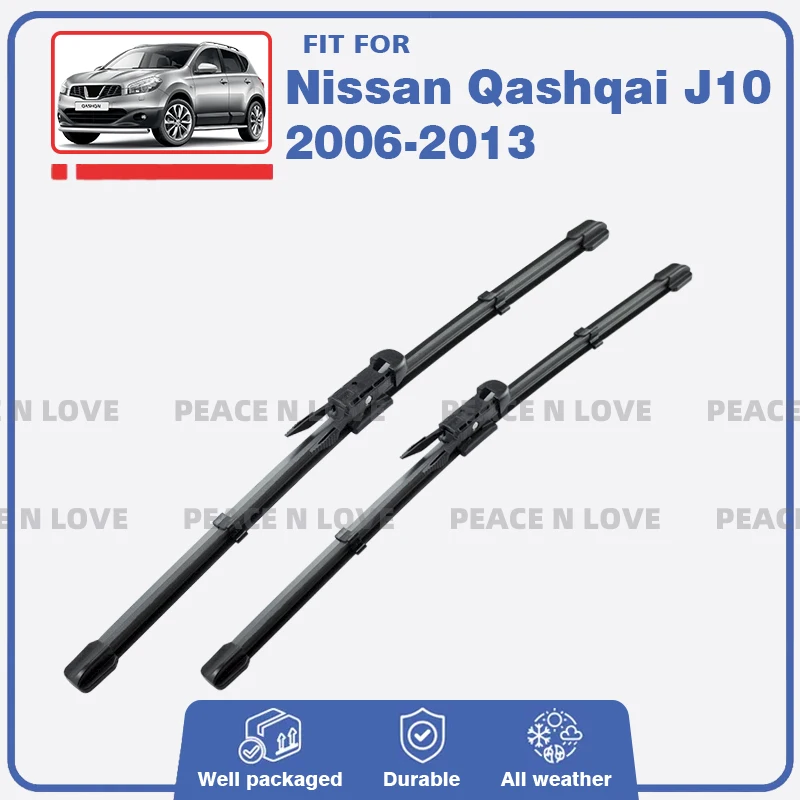

Front Wiper Blades Set For Nissan Qashqai J10 2006-2013 Dualis NJ10 Brush Rubber Windshield Windscreen Window Car Accessories