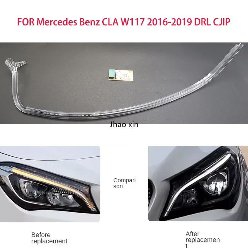 Dla Mercedes Benz CLA W117 2016-2019 reflektory samochodowe DRL listwy świetlne Angel Eyes Chip moduł statecznika oświetlenie naprawa części