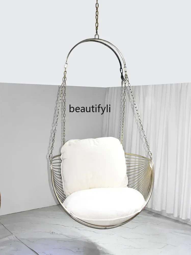 

Outdoor Autumn Bird's Nest Glider Modern Light Luxury Indoor Balcony Household Stainless Steel Hanging Cradle Chair
