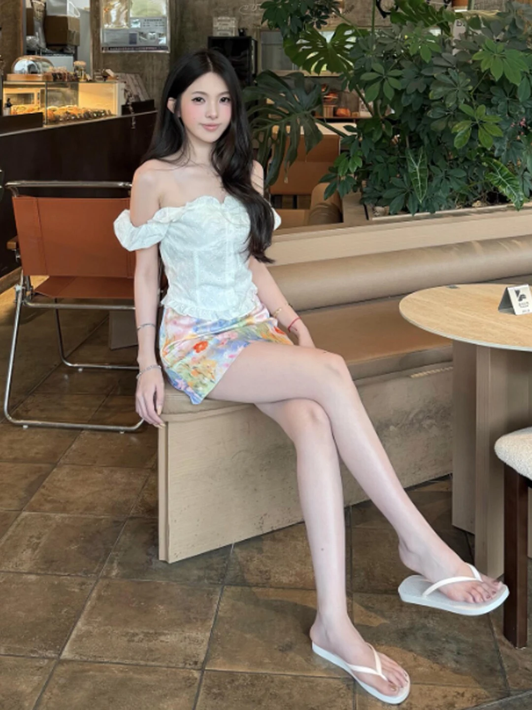 

Summer 2026 Fashion Set Unique One-Shoulder Bubble-Sleeve Top And High-Waisted Short Skirt Warm Cotton Casual Style for Young...
