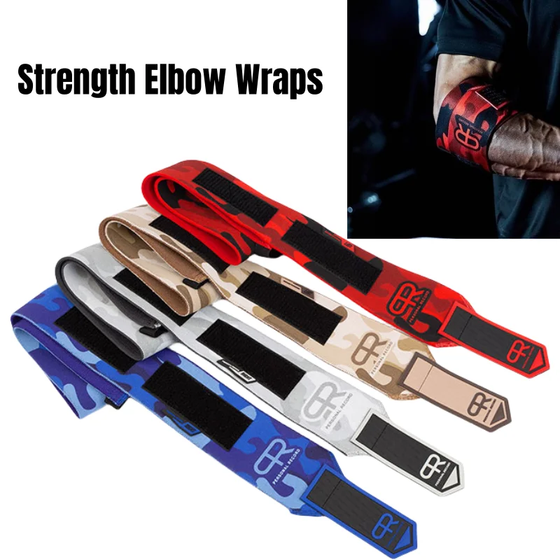 1 Pair Gym Strength Elbow Wraps for Weight Lifting High Elastic Strong Compression Elbow Support Strap for Powerlifting Deadlift