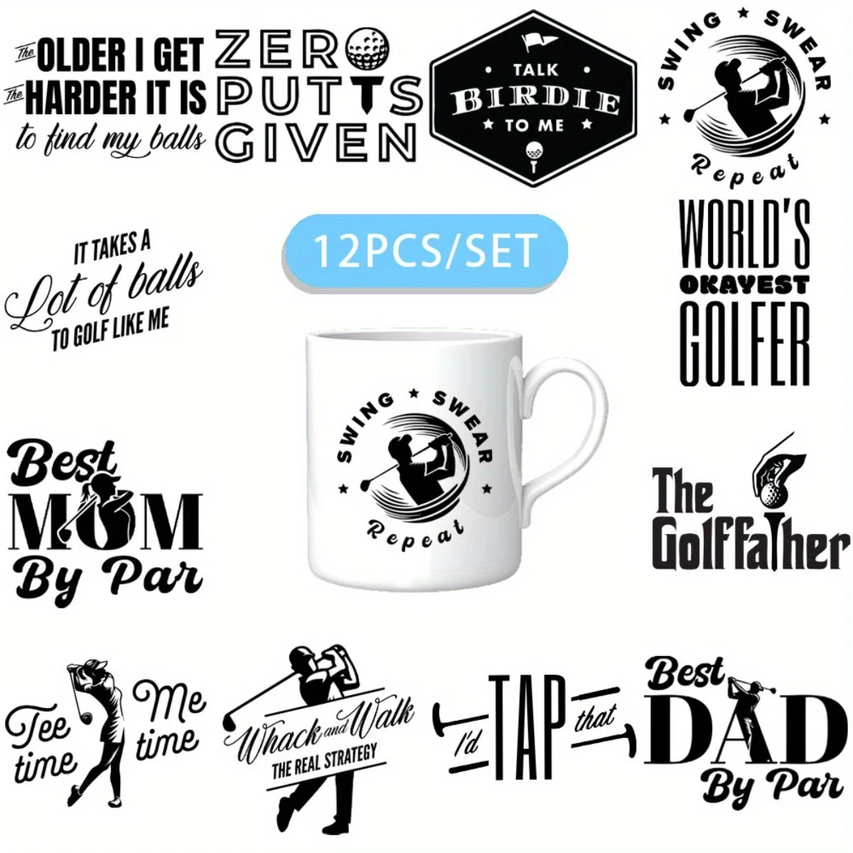 12PCS/SET Black Gol…