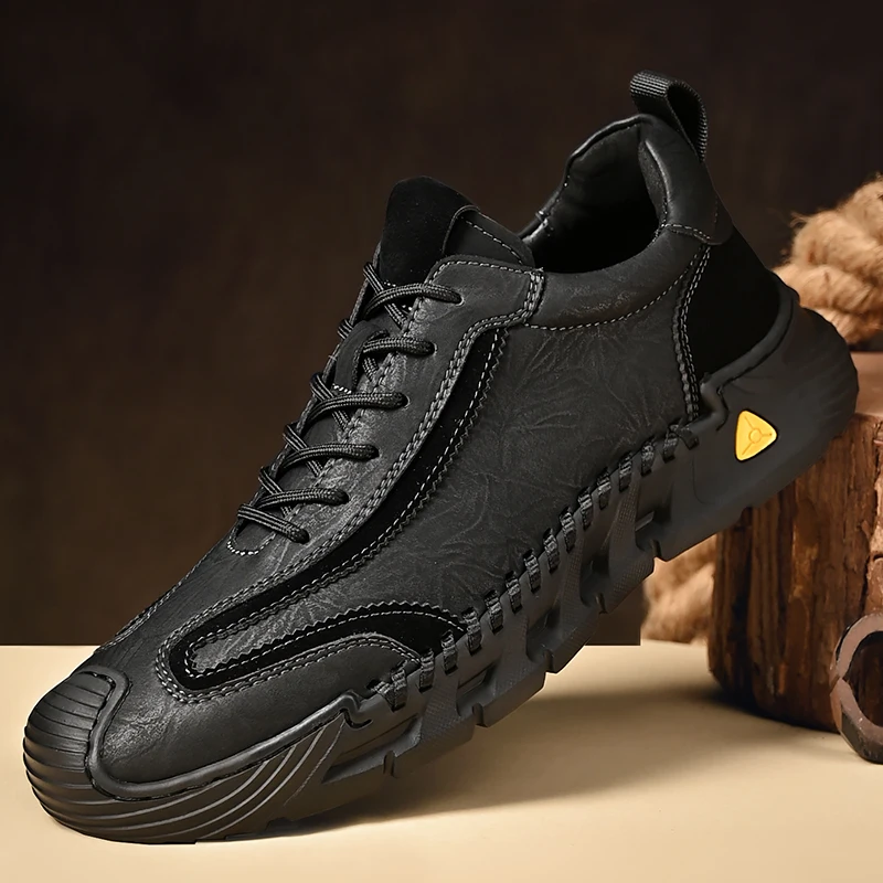 

Мужские повседневные уличные ботинки из мягкой кожи, новая модель 2025 года, для походов, путешествий, спорта, альпинизма, с толстой подошвой