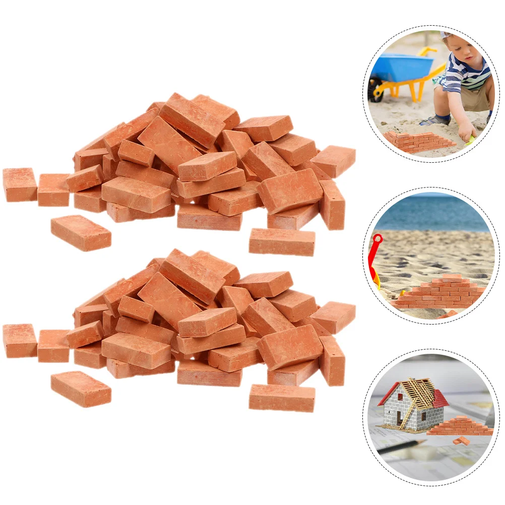 

100Pcs Mini Bricks Decorative Micro Landscape Sand Table Brick DIY Crafting Small Bricks Ornament for Garden Brick
