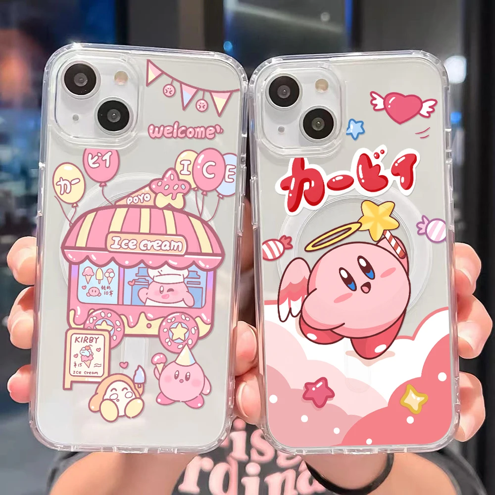 Lovely Pink K-Kirbys Magnetic Phone Case for iPhone 17 16 15 14 13 12 11 8 7 Air Plus Pro Max X XR XSMax Soft Clear Tpu Cover view 2