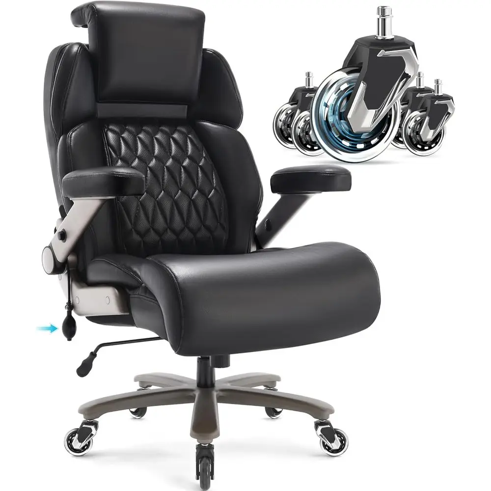 

Ergonomic High-Back Office Chair for 700lbs - Adjustable Support, 3D Arms, Large Wheels, Heavy-Duty Base, Plush Wide Seat
