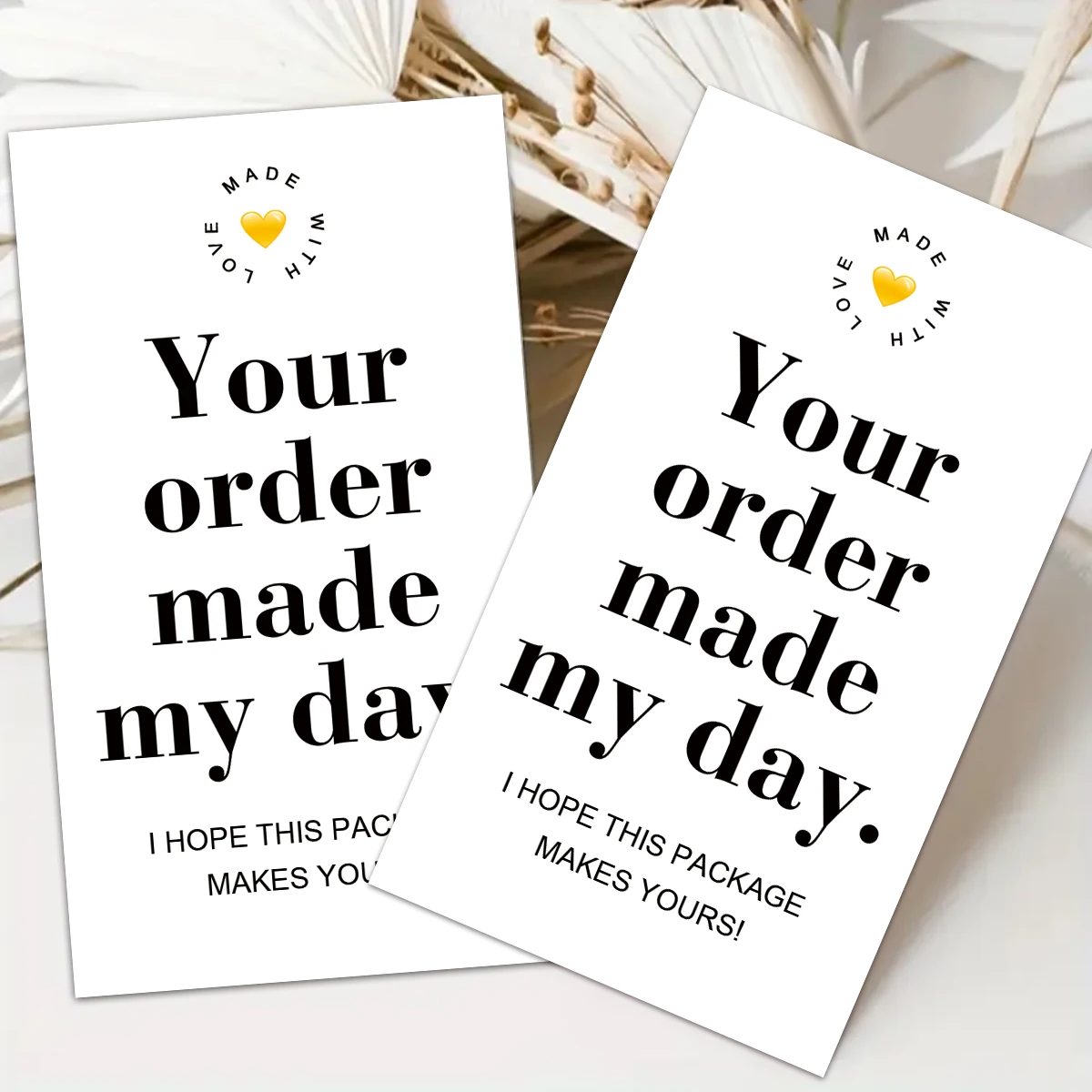 50 قطعة من بطاقات الشكر - ملاحظات تقدير العملاء الملهمة، بطاقات إدراج التغليف المصنوعة يدويًا، للشركات الصغيرة، البيع بالتجزئة، المتجر