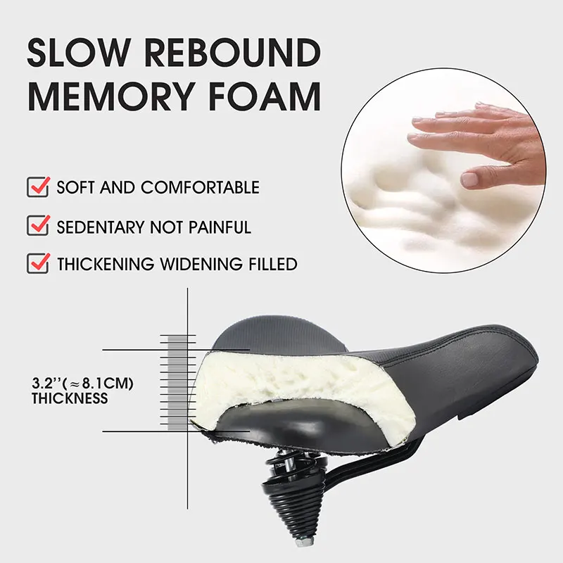 WEST BIKING MTB Gel Comfort Saddle Ultra Wide Electric Bike Scooter Seat Silicone Massage Particle Cycling Shock Absorber Saddle