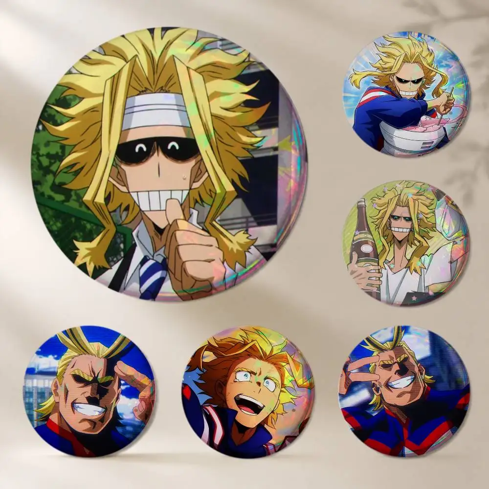 Toshinori Yagi  All Might MHA Brooches Cartoon Badge Pins Backpack Hat Accessories Friend Gift