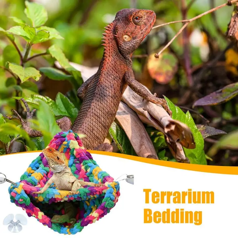 Double-Layered Reptile Hammock Soft Terrarium Bedding Swing Bed Reptile Hammock for Lizards Snakes Chameleons Parrots Geckos