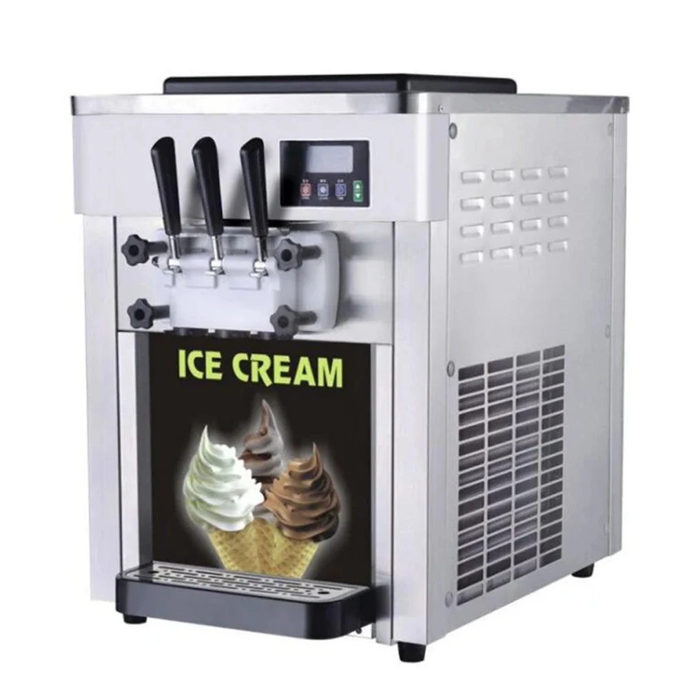 

XEOLEO Commercial Desktop Ice Cream Maker 18L/H 3 Flavors Automatic Soft Serve Ice Cream Machine 1800W Ice Cream Yogurt Maker