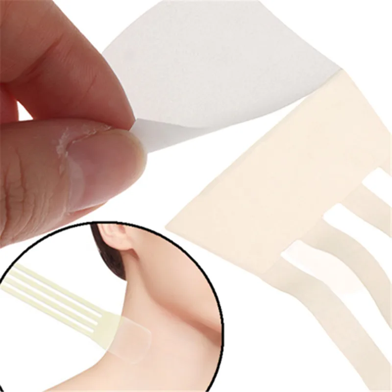 4 قطعة ضمادة رافع الرقبة غير مرئية مع 20 رقعة رفع الرقبة إزالة التجاعيد ملصق شد الوجه الشريط أربطة مرنة أداة العناية بالوجه