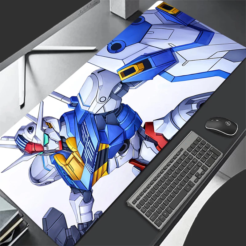 Mouse pad grande guerreiro mecânico gundam aéreo antiderrapante borracha gaming mousepad mesa para escritório e jogos pc anime mousepad