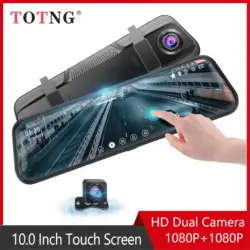 10-inch for Car Touch Screen Video Recorder Rearview mirror Dash Cam Front and Rear Camera Mirror DVR （Rear camera optional）