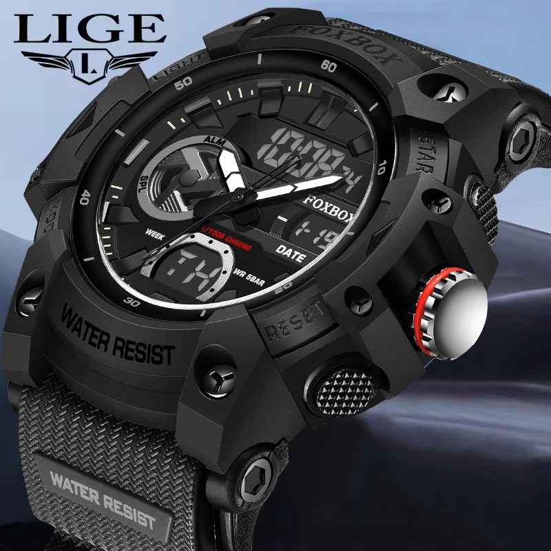 

FOXOBX новые мужские светодиодные цифровые часы светящиеся модные спортивные водонепроницаемые часы для мужчин дата армейские военные часы Relogio Masculino