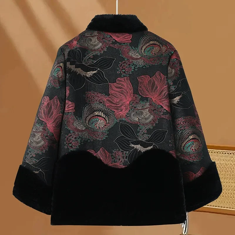 Winter Femme Thick Cotton Padded Tops 2025 Ladies Long Sleeved Down Cotton Jacket Middle Aged Mother Large Size 6XL Parkas Coat