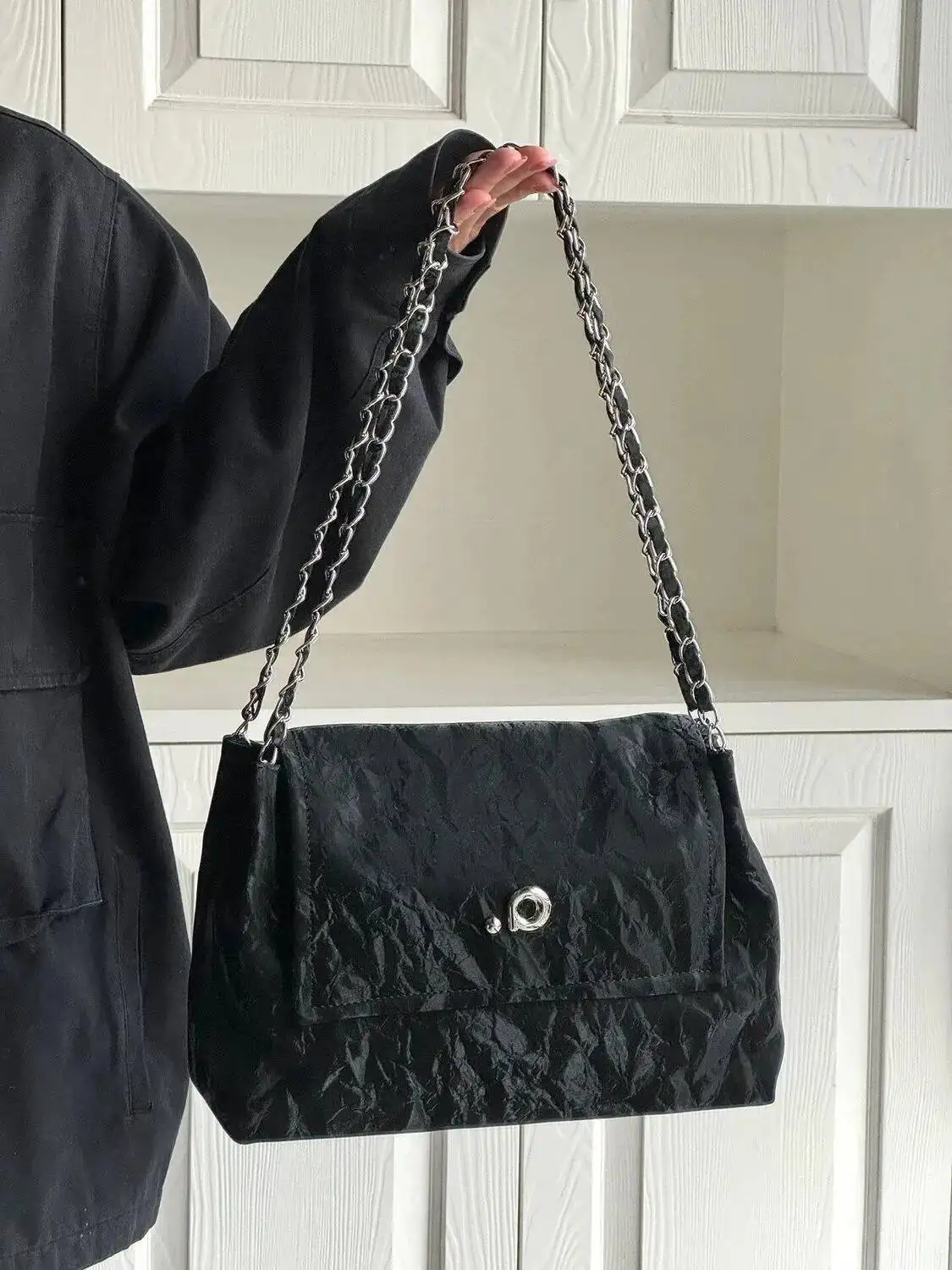 Bloom Vintage Khaki Shoulder Bags Wallet Women Retro Chain Casual Large Capacity Tote Bag Ladies Versatile Y2k Handbag 2025