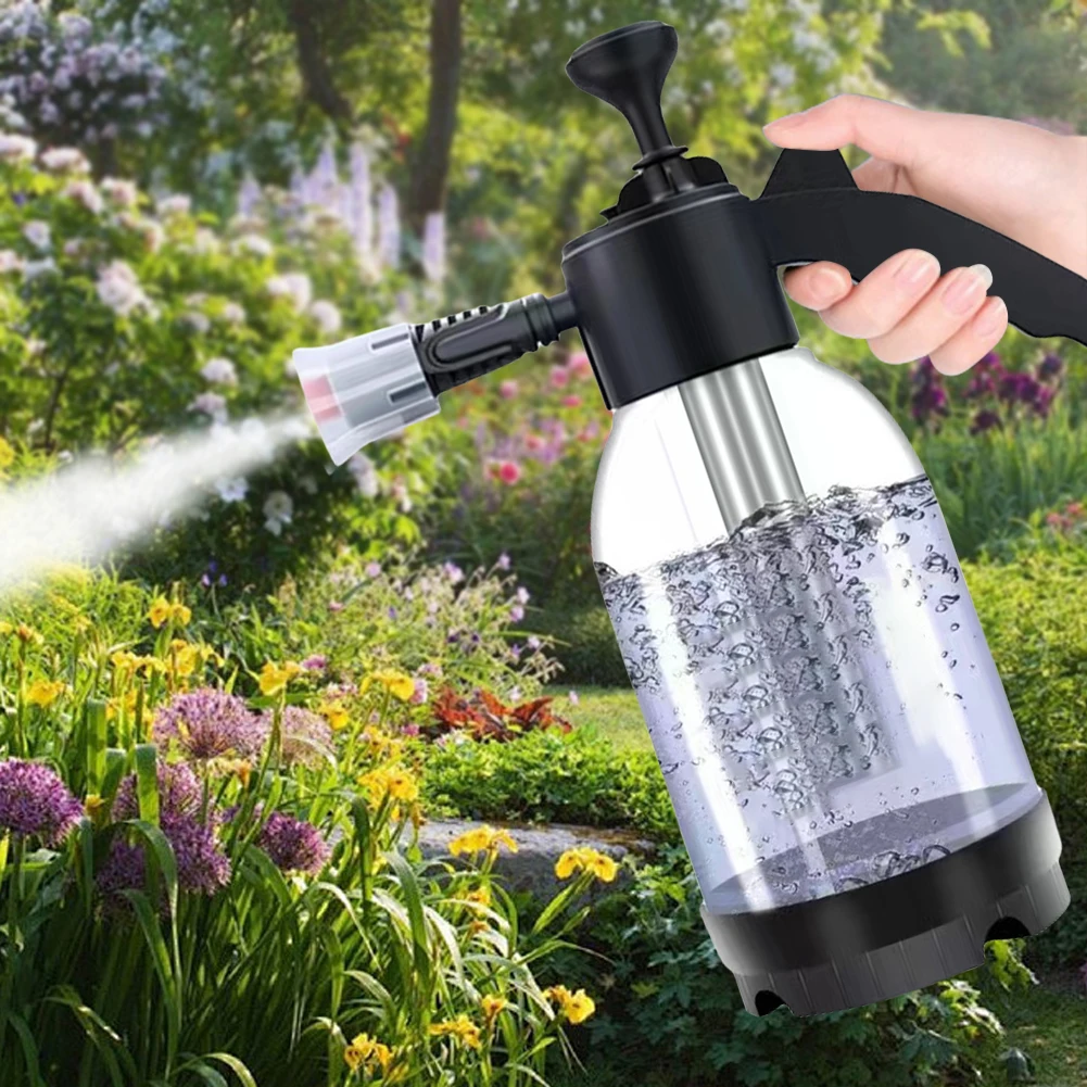 2L Hand Pump Foam Sprayer with 2 Types of Nozzle Car Wash Spray Bottle High Pressure Car Wash Spray Bottle Car Clean Accessories