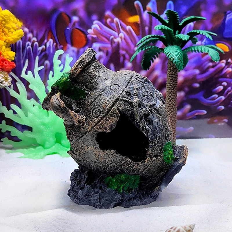 

Simulation Broken Jar Fish Tank Landscape Aquarium Decor Fish and Shrimp Hiding Place Micro Landscape Ornaments Fairy Garden
