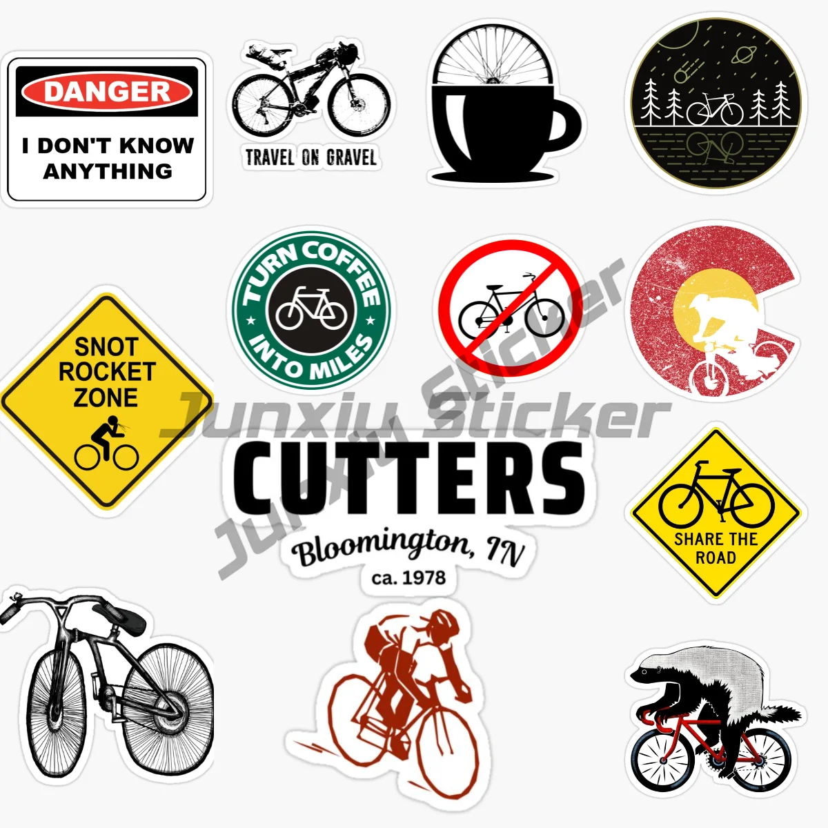 

Creative Bicycle Pattern Sticker Vinyl PVC Material Self-adhesive Decorative Waterproof Decal Car Accessories