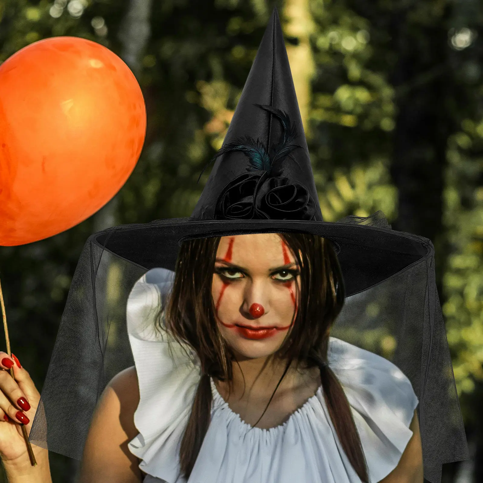 

1 шт. Шляпа ведьмы на Хэллоуин с широкими полями, классический аксессуар для костюма, для вечеринок, маскарадов, фестивалей, косплея, декоративная одежда