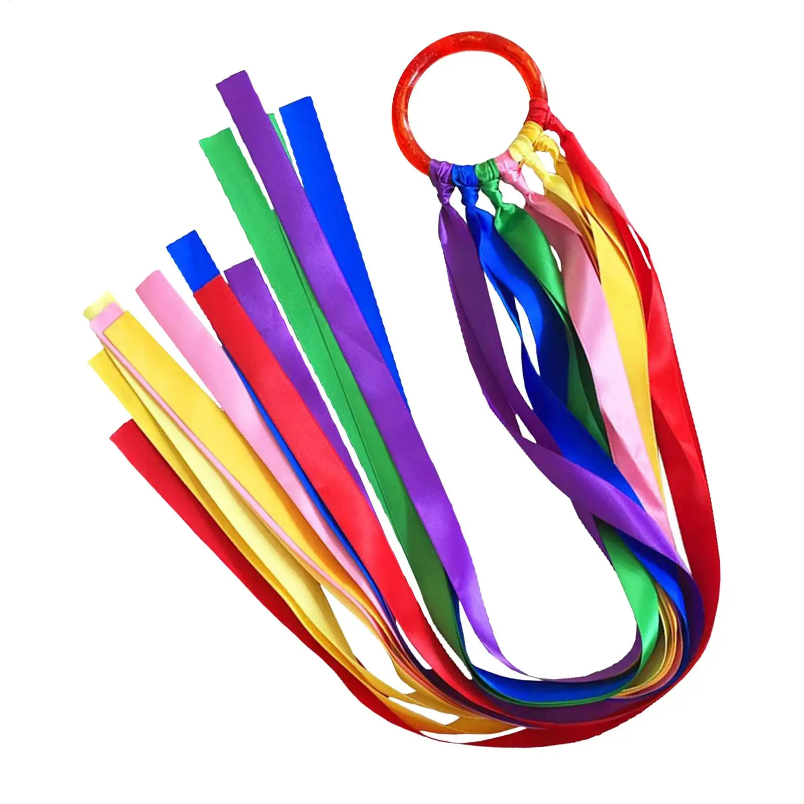 Regenbogen-Tanzbänder Handgelenk-Streamer Twirling-Spielzeug Gymnastik-Ballettband für Kinder, Bühnenauftritte Wettbewerbe Feiertage