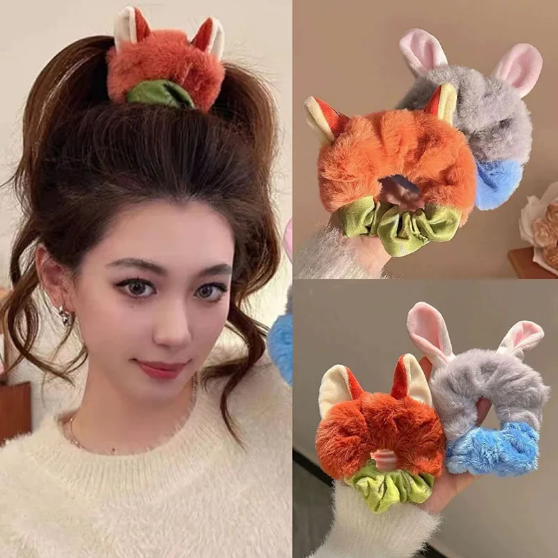 Nieuwe 2026 haarbanden Nick en Judy hoofdband schattige Judy pluche elastische hoofdband speels haar accessoire meisje kerst verjaardagscadeau