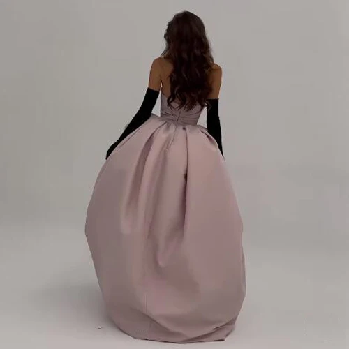 New Arrival Fluffy Ball Dress Women Unique Formal Party Dresses 2025 Fashion Bow Front Slit Long Prom Gown vestidos de fiesta