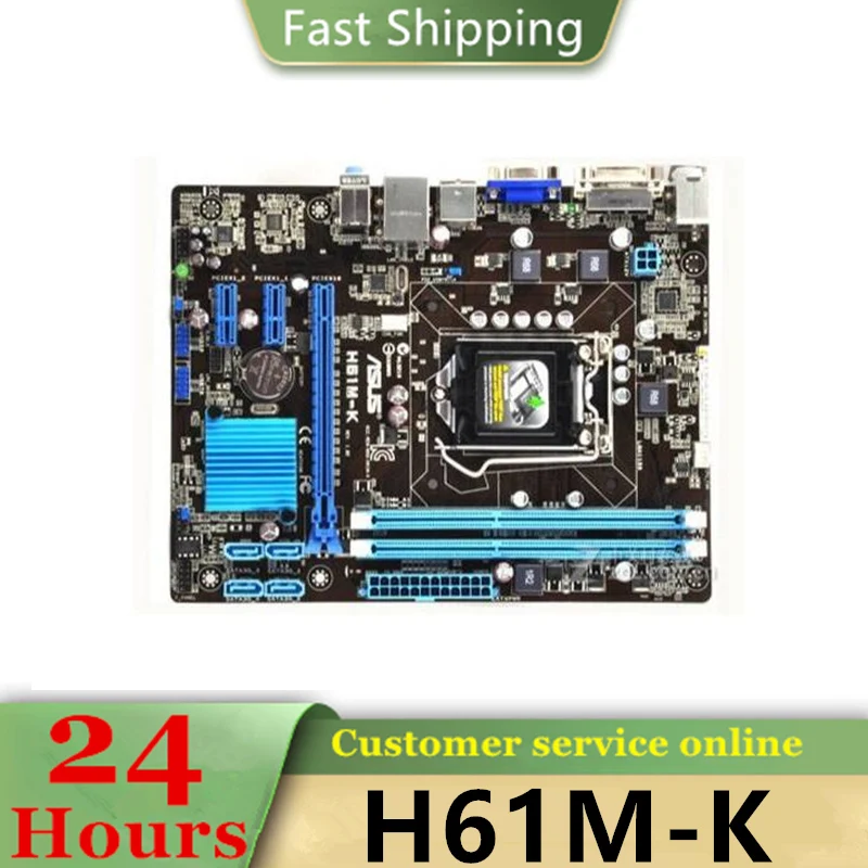 

Intel H61 H61M-K motherboard Used original LGA 1155 LGA1155 DDR3 16GB USB2.0 SATA2 Desktop Mainboard