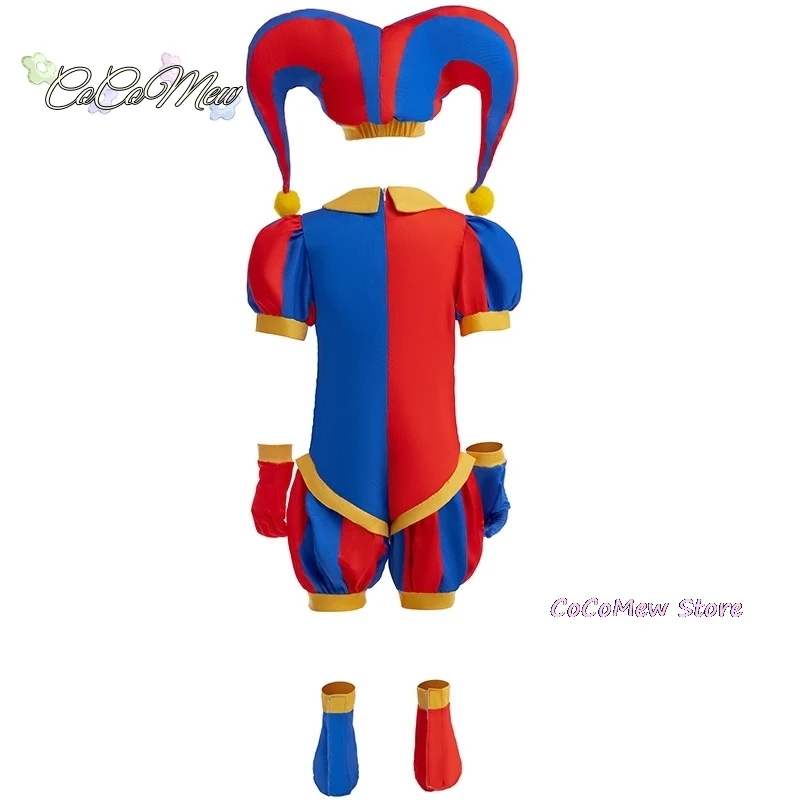 2024 Anime Pomni The Amazing Digital Circus Cosplay Costume Children Jumpsuit Halloween Suit Purim Kids Costume Cartoon Cos