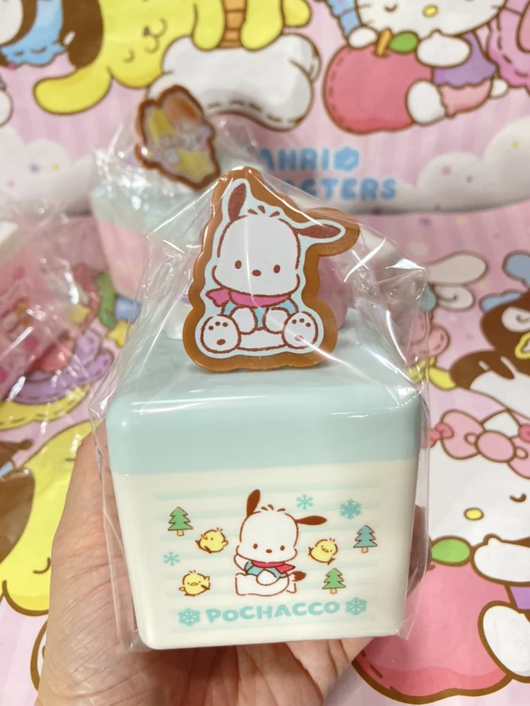 Sanrio Cartoon Anime Little Twin Stars Pochacco Hellokittys Cake Storage Box Rare Model Anime Figure Model Toy for Children Gift