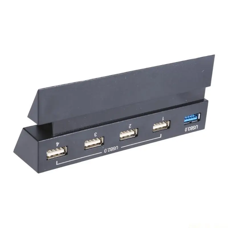 M5TD High Speeded 5 In 1 USB Hubs for Consoles Black Controller Accessory Including 4x USB 2.0 & USB Port