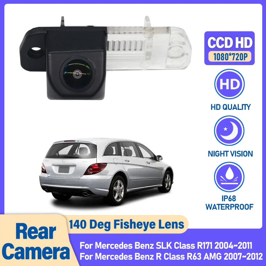 

Резервная камера заднего вида для Mercedes Benz R Class R63 AMG SLK Class R171 2004 ~ 2012, камера ночного видения для парковки, номерного знака