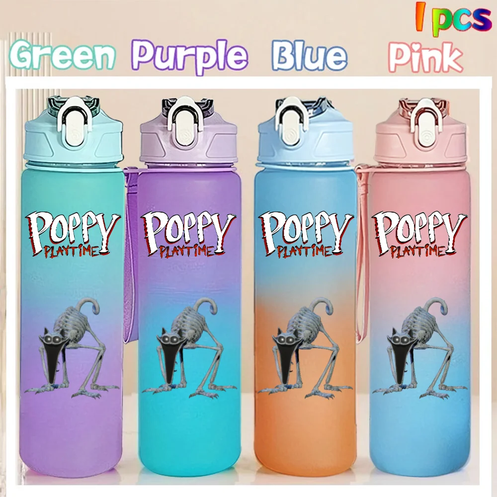 750ml Poppy Playtime Straw Bottle Camping Drinking Tools Student Cartoon Large Capacity Plastic Sports Water Cup Birthday Gifts view 6