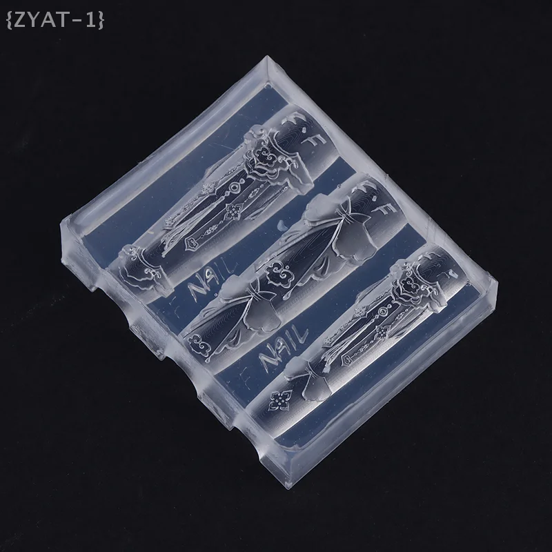 [O] Chinese Style Cloud Shoulder 3D Nail Mold - High-Transparency Silicone Carved Template Nail Art Accessories
